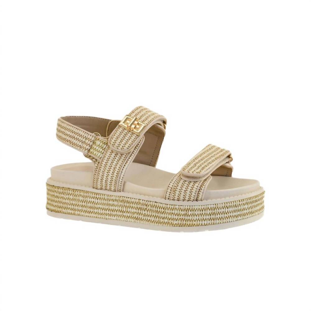 NEW CORKYS FOOTWEAR women's go for it raffia platform sandal in sand